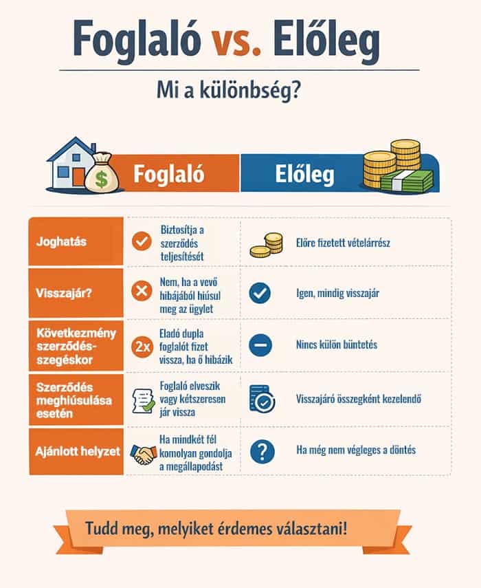 Foglaló vagy előleg, melyik az előnyösebb
